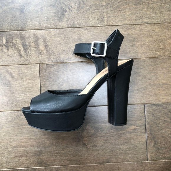 Bongo Platform Sandal Chunky Leather 90s - Picture 2 of 8